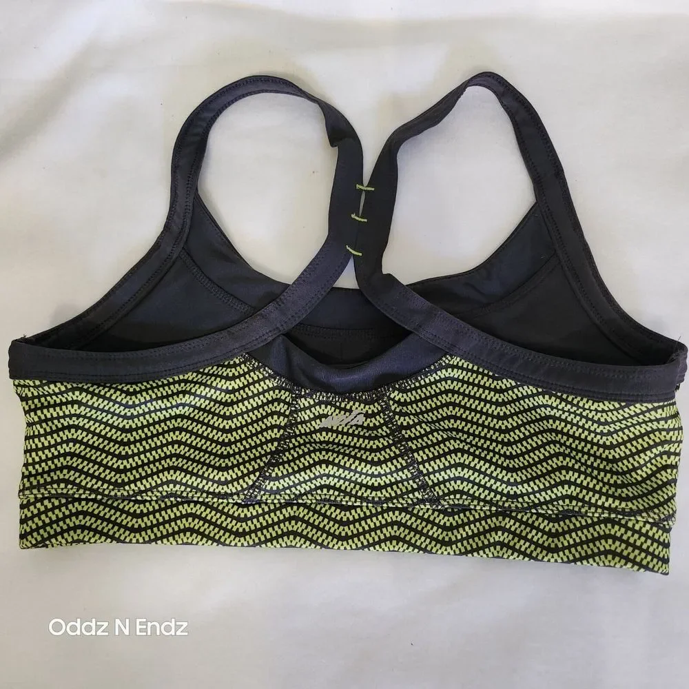 Avia Women's Sports Bra Yellow‎ & Black Zigzag Design Size M